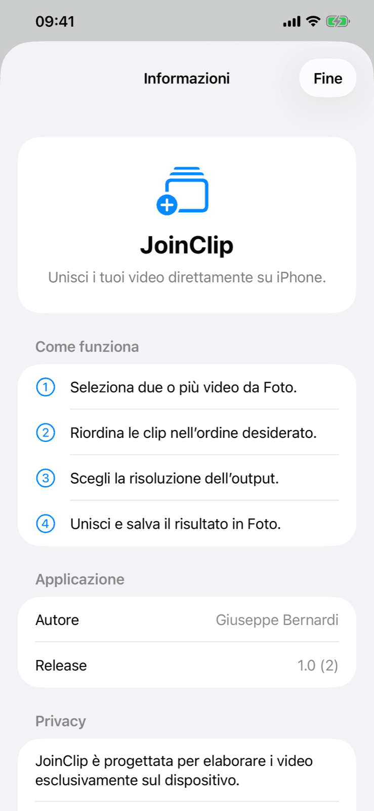Esporta in privato