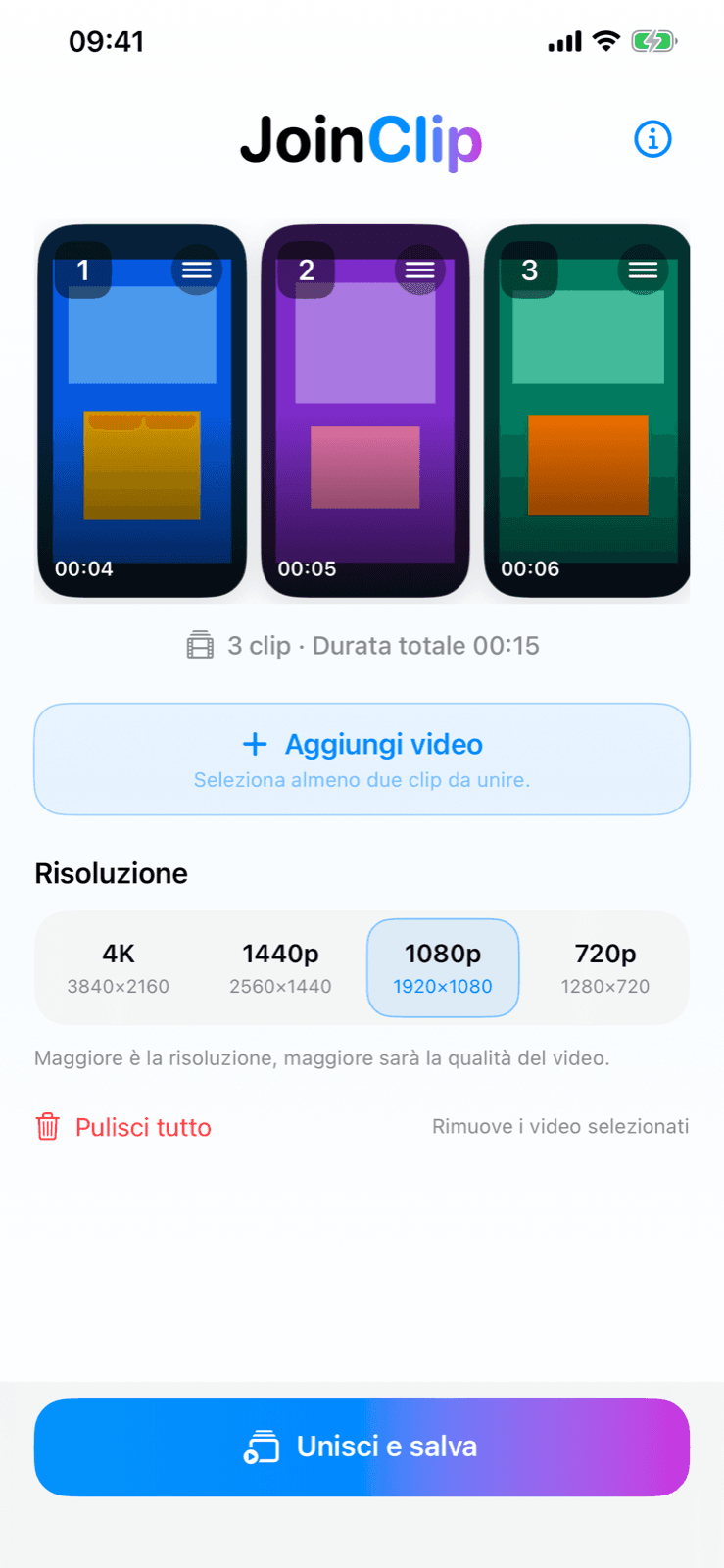 JoinClip timeline